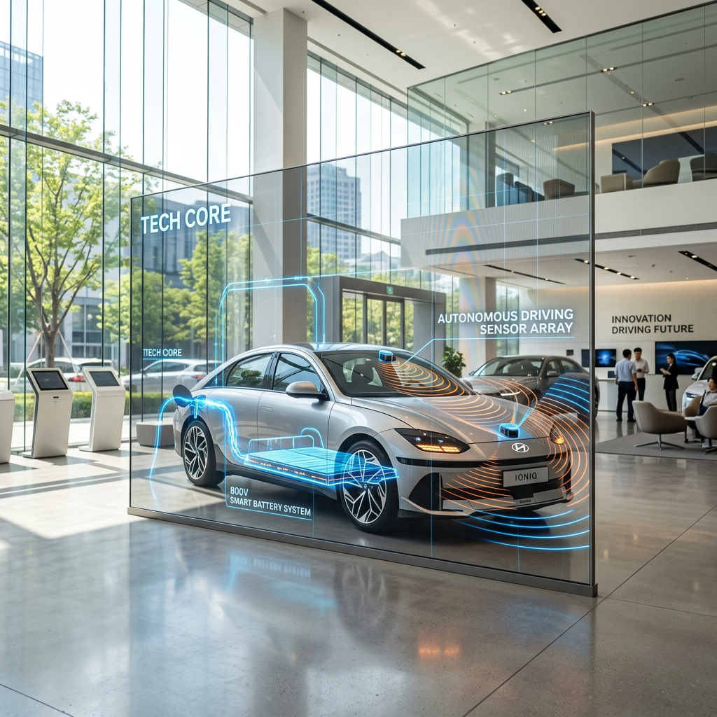 汽车4S店透明LED幕墙展示车辆科技内核，提升展厅高级感与采光