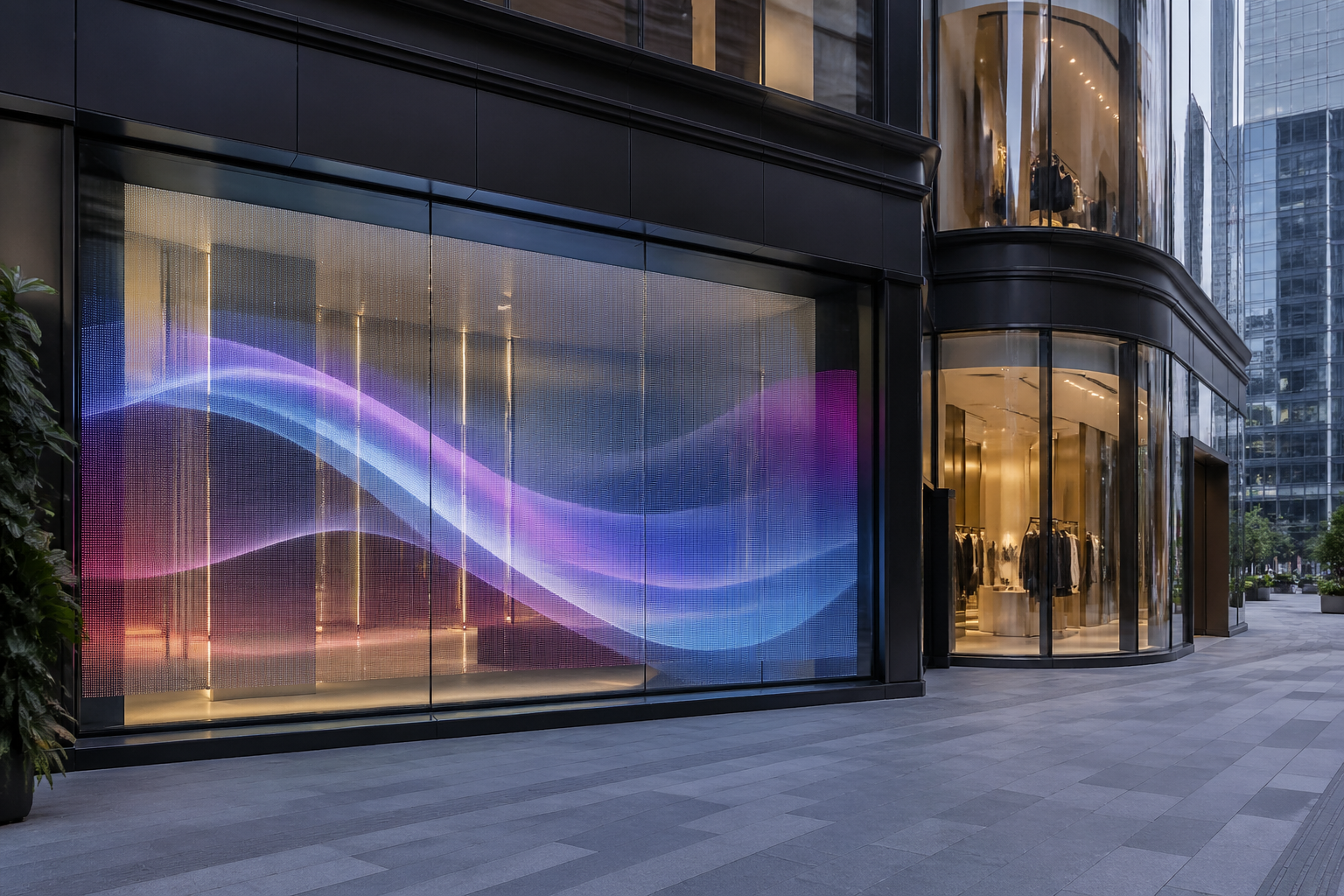 深圳LED晶膜屏商业应用场景图